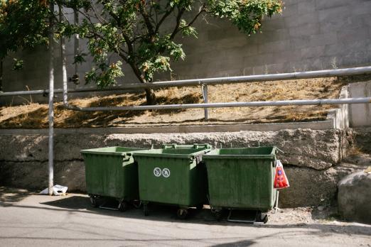A picture of trash bins